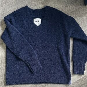NWT Aerie Navy Teddy Boucle Sweater